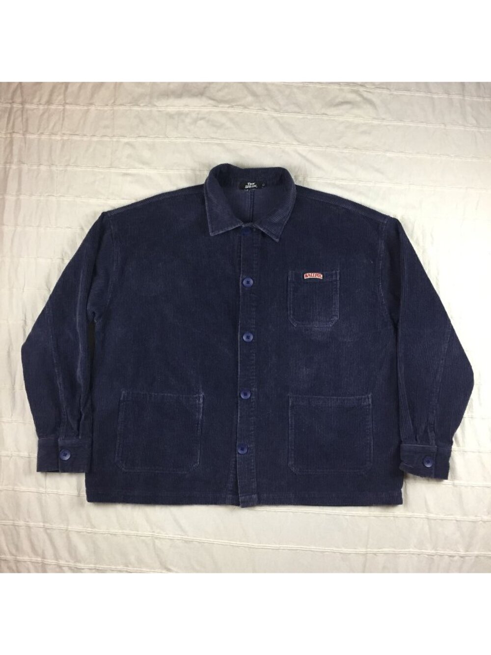 Tiny Spark Blue Corduroy Chore Jacket Men's Size Large French Style Work Coat